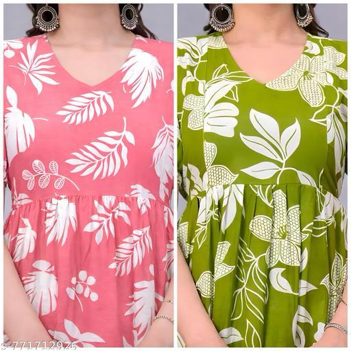 Maija Women Maternity & Feeding kurti - set of 2