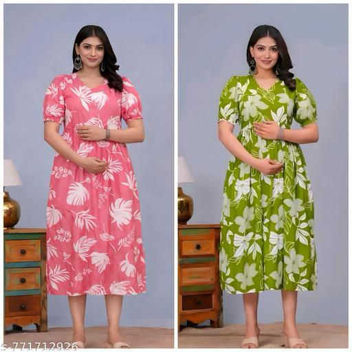 Maija Women Maternity & Feeding kurti - set of 2