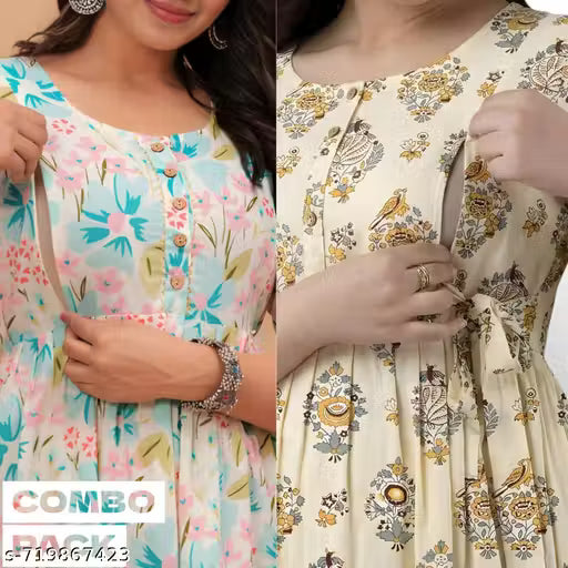 Women Maternity & Feeding kurti - Set of 2